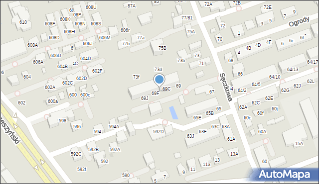 Warszawa, Sęczkowa, 69E, mapa Warszawy