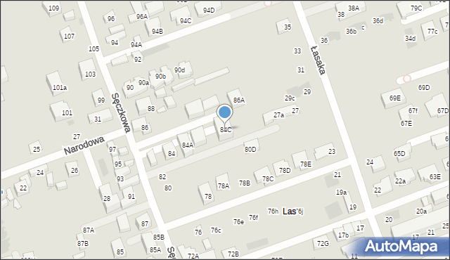 Warszawa, Sęczkowa, 84C, mapa Warszawy