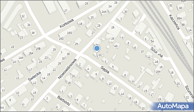 Warszawa, Sępia, 1, mapa Warszawy