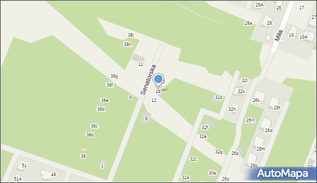 Wieliszew, Senatorska, 14, mapa Wieliszew