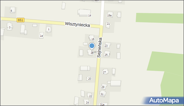 Wiżajny, Sejneńska, 18, mapa Wiżajny