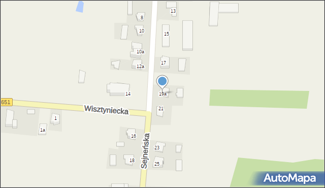 Wiżajny, Sejneńska, 19a, mapa Wiżajny