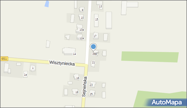 Wiżajny, Sejneńska, 21A, mapa Wiżajny