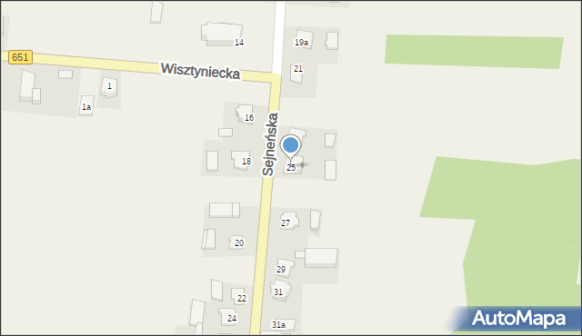 Wiżajny, Sejneńska, 25, mapa Wiżajny