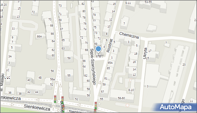 Wrocław, Sępa-Szarzyńskiego Mikołaja, 67B, mapa Wrocławia
