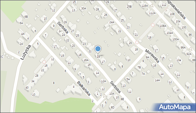 Wrocław, Serbska, 19, mapa Wrocławia