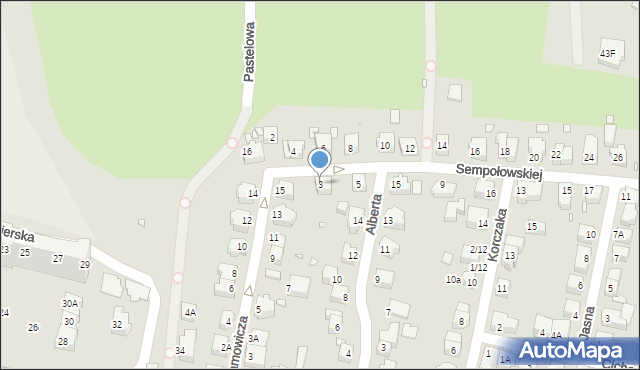 Wrocław, Sempołowskiej Stefanii, 3, mapa Wrocławia