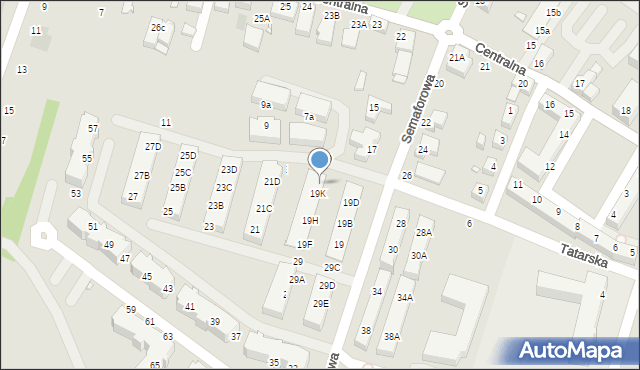 Wrocław, Semaforowa, 19L, mapa Wrocławia