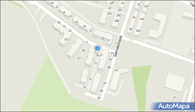 Wrocław, Semaforowa, 75, mapa Wrocławia
