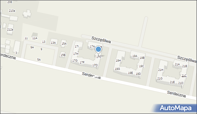 Zalasewo, Serdeczna, 17C, mapa Zalasewo