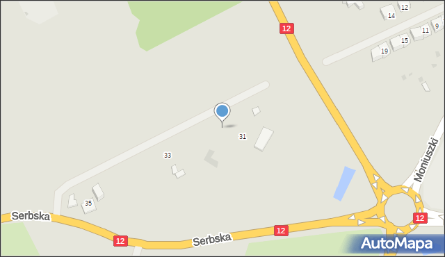 Żary, Serbska, 31, mapa Żary