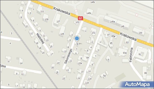 Andrychów, Sikorskiego Władysława, gen., 5, mapa Andrychów