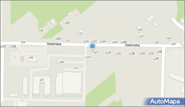 Biała Podlaska, Sidorska, 113, mapa Białej Podlaskiej