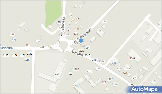 Biała Podlaska, Sidorska, 132D, mapa Białej Podlaskiej