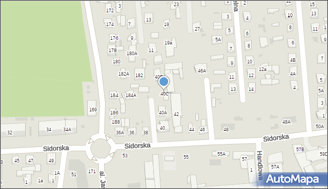 Biała Podlaska, Sidorska, 40C, mapa Białej Podlaskiej