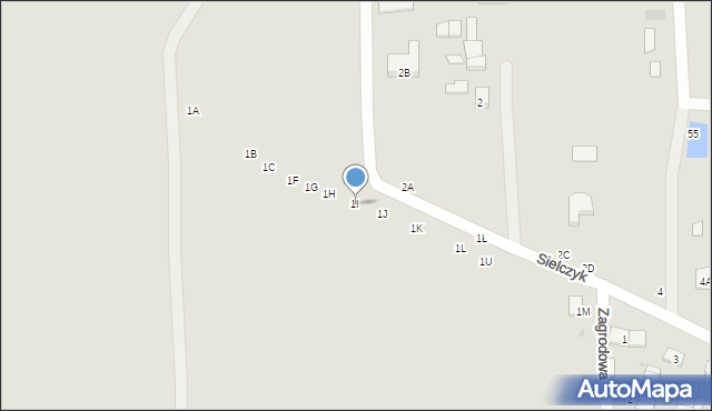 Biała Podlaska, Sielczyk, 1I, mapa Białej Podlaskiej