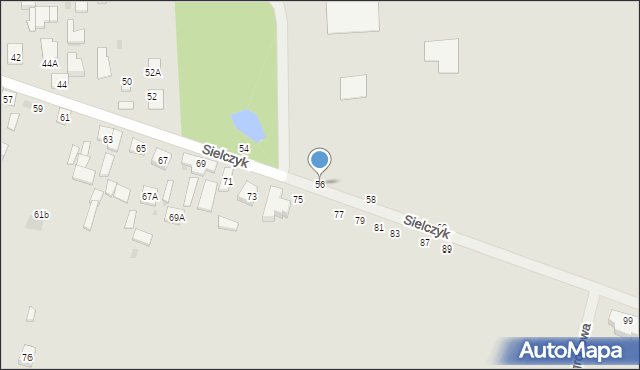 Biała Podlaska, Sielczyk, 56, mapa Białej Podlaskiej