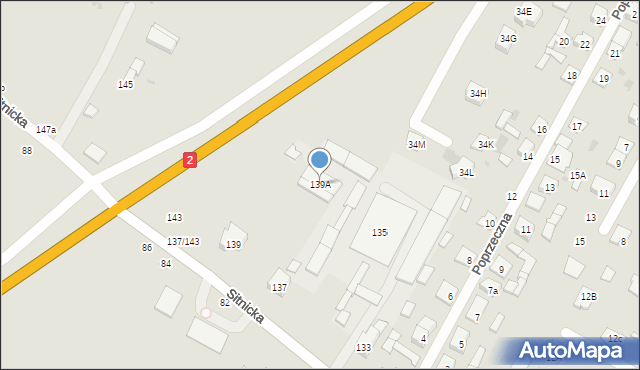 Biała Podlaska, Sitnicka, 139A, mapa Białej Podlaskiej