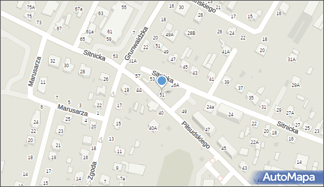 Biała Podlaska, Sitnicka, 26a, mapa Białej Podlaskiej