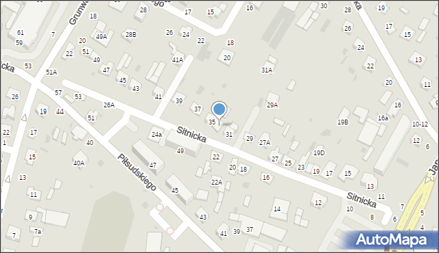 Biała Podlaska, Sitnicka, 33, mapa Białej Podlaskiej