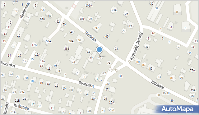 Biała Podlaska, Sitnicka, 40, mapa Białej Podlaskiej