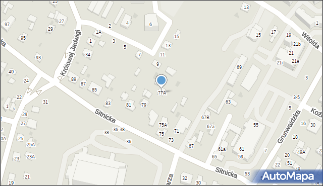 Biała Podlaska, Sitnicka, 77A, mapa Białej Podlaskiej