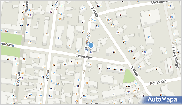 Białogard, Sikorskiego Władysława, gen., 34, mapa Białogard