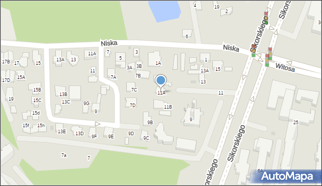 Białystok, Sikorskiego Władysława, gen., 11A, mapa Białegostoku