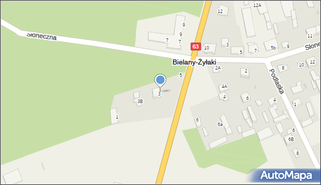 Bielany-Żyłaki, Siedlecka, 1, mapa Bielany-Żyłaki