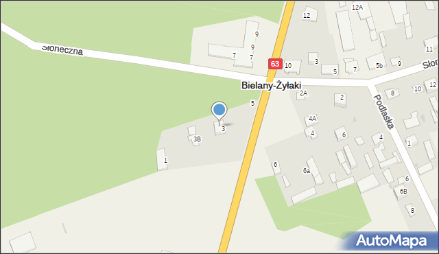 Bielany-Żyłaki, Siedlecka, 1a, mapa Bielany-Żyłaki