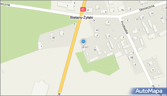 Bielany-Żyłaki, Siedlecka, 6, mapa Bielany-Żyłaki