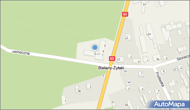 Bielany-Żyłaki, Siedlecka, 7, mapa Bielany-Żyłaki