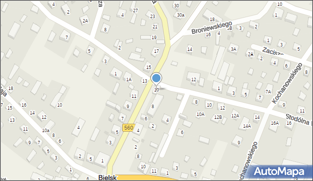 Bielsk, Sierpecka, 10, mapa Bielsk