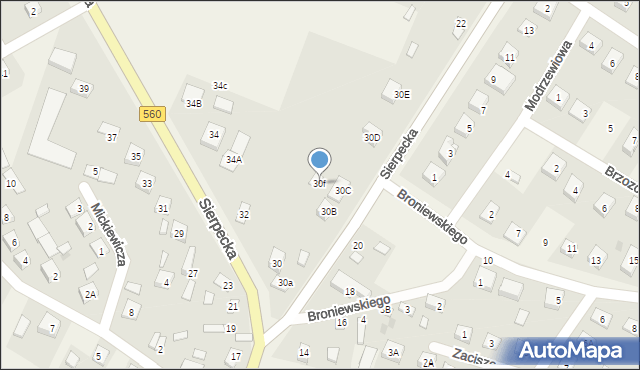 Bielsk, Sierpecka, 30f, mapa Bielsk