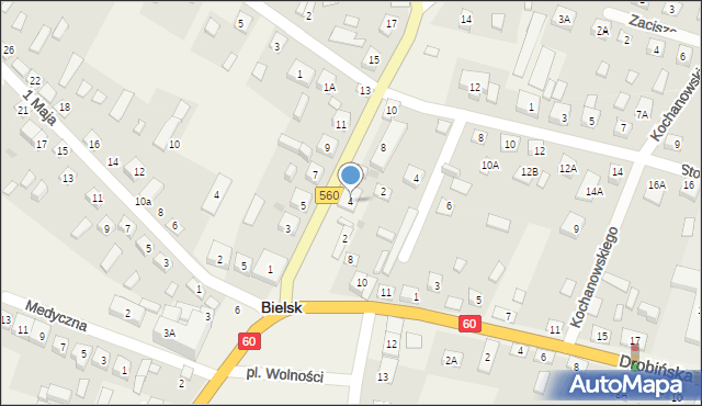 Bielsk, Sierpecka, 4, mapa Bielsk