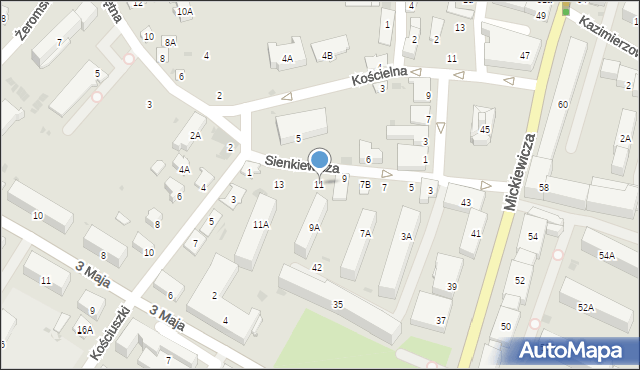 Bielsk Podlaski, Sienkiewicza Henryka, 11, mapa Bielsk Podlaski