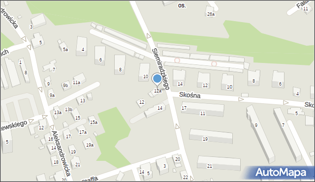 Bielsko-Biała, Siemiradzkiego Henryka, 12a, mapa Bielsko-Białej