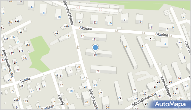 Bielsko-Biała, Siemiradzkiego Henryka, 19, mapa Bielsko-Białej