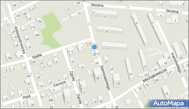 Bielsko-Biała, Siemiradzkiego Henryka, 22, mapa Bielsko-Białej