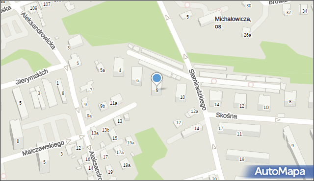 Bielsko-Biała, Siemiradzkiego Henryka, 8, mapa Bielsko-Białej