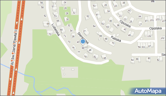 Bielsko-Biała, Sieradzka, 44, mapa Bielsko-Białej