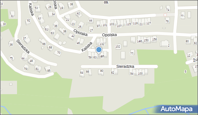 Bielsko-Biała, Sieradzka, 65, mapa Bielsko-Białej