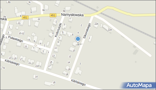 Bierutów, Sikorskiego Władysława, gen., 8, mapa Bierutów