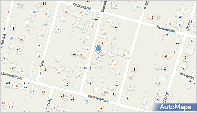 Blizne Jasińskiego, Sienkiewicza Henryka, 6, mapa Blizne Jasińskiego