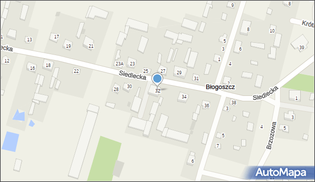 Błogoszcz, Siedlecka, 32, mapa Błogoszcz