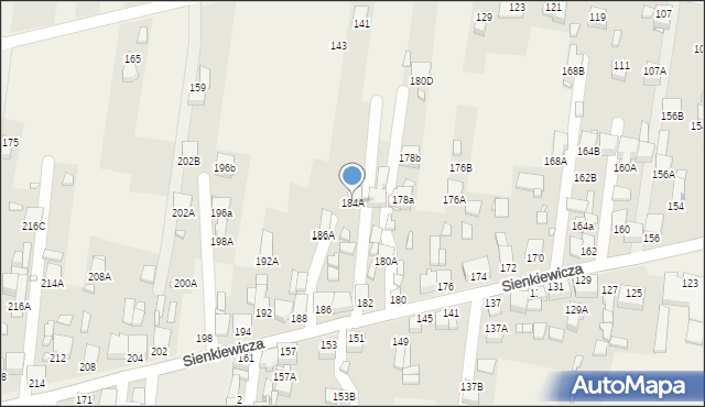 Bobrowniki, Sienkiewicza Henryka, 184A, mapa Bobrowniki