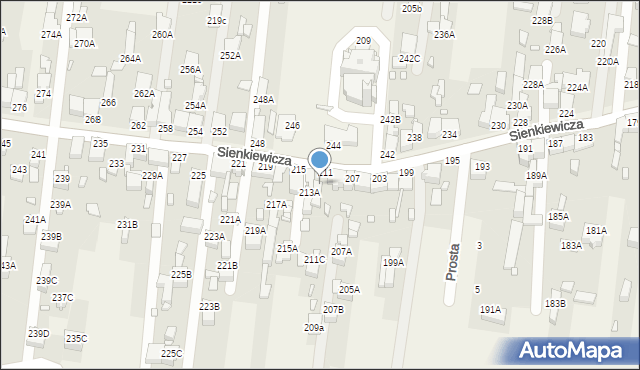 Bobrowniki, Sienkiewicza Henryka, 211A, mapa Bobrowniki