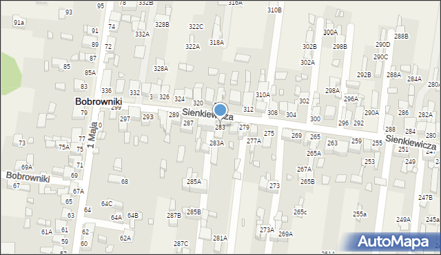 Bobrowniki, Sienkiewicza Henryka, 283, mapa Bobrowniki