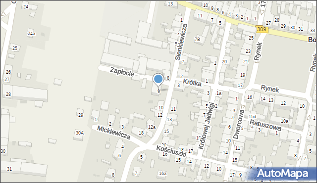 Bojanowo, Sienkiewicza Henryka, 9, mapa Bojanowo