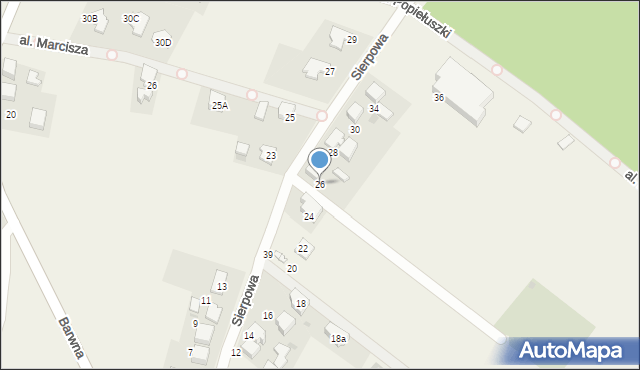 Bojszowy Nowe, Sierpowa, 26, mapa Bojszowy Nowe